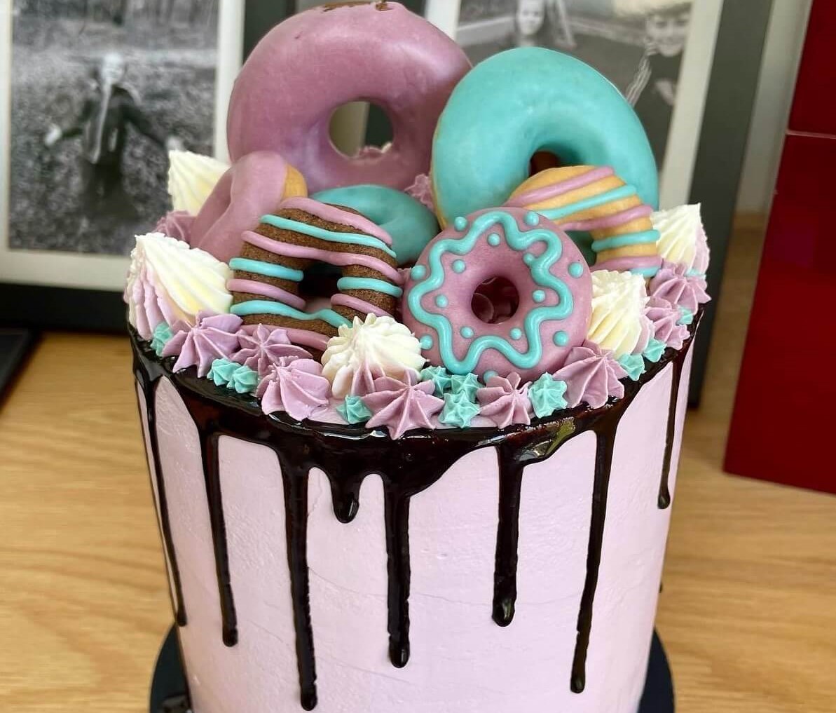 The Dog Cake Co donut topped birthday cake