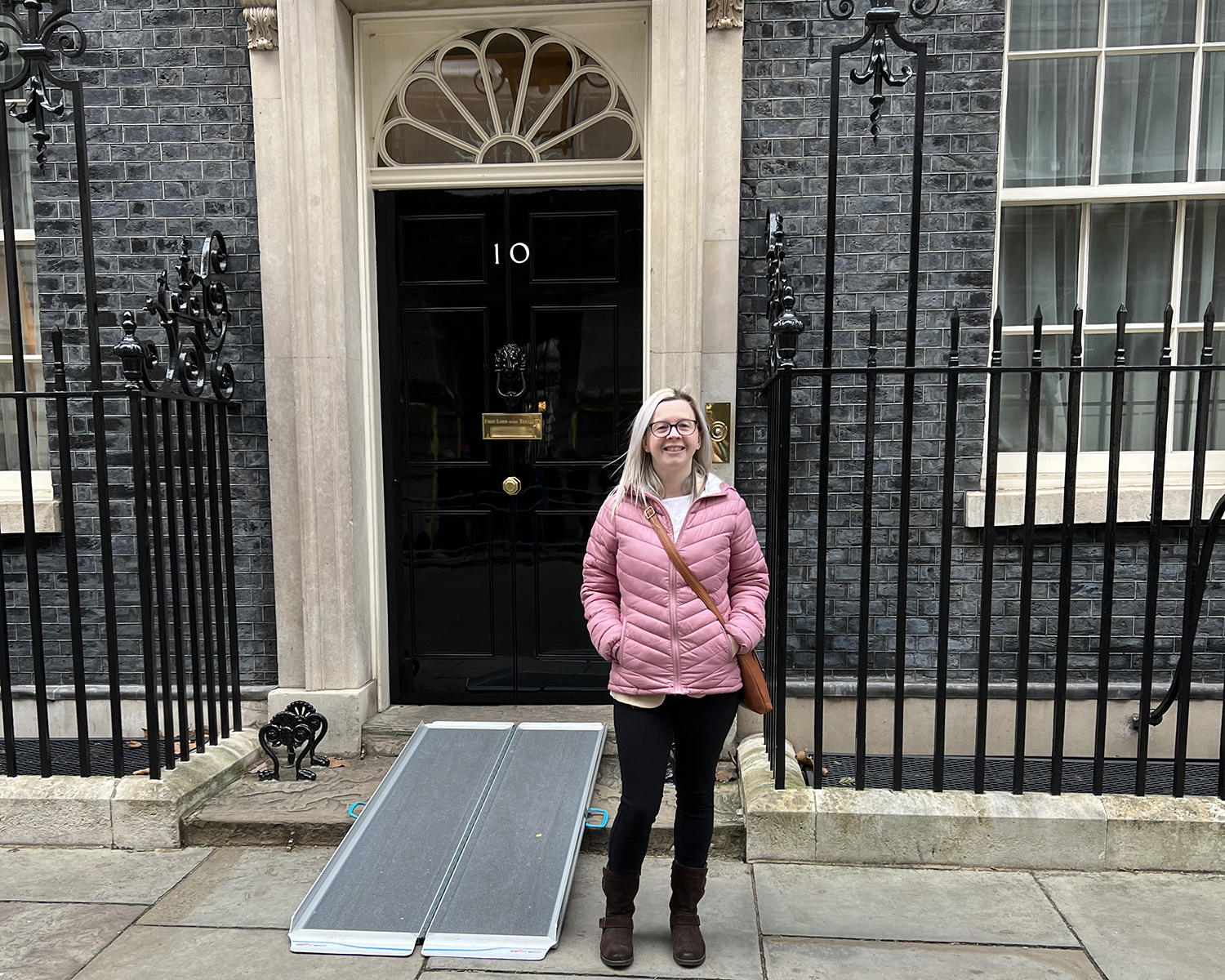 Hayley before her meeting outside 10 Downing Street
